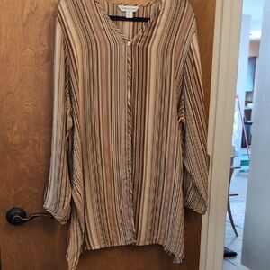 August Max Silk Striped Tunic 3x